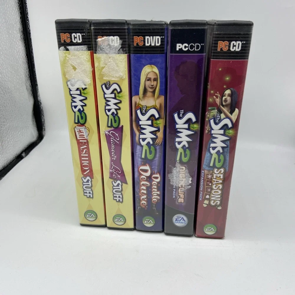 The Sims 2 PC Lot‎ of 5 Games Seasons Nightlife Double Deluxe Glamour Fashion